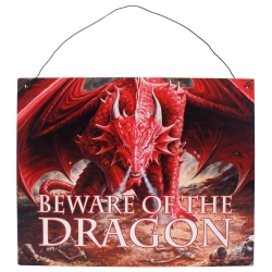 Metalowa Tabliczka Dekoracyjna Beware of the dragon - Anne Stokes